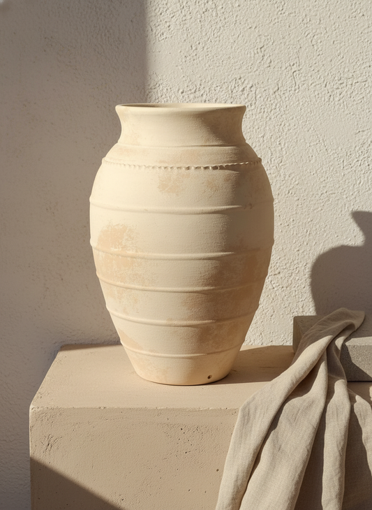 Vaso terracota artesanal LAMOUR F feito à mão Portugal. Decoração sustentável;decoração e design biofílico; Decoração minimalista, wabi-sabi, rústica, mediterrânico e farmehouse. Design de interiores;