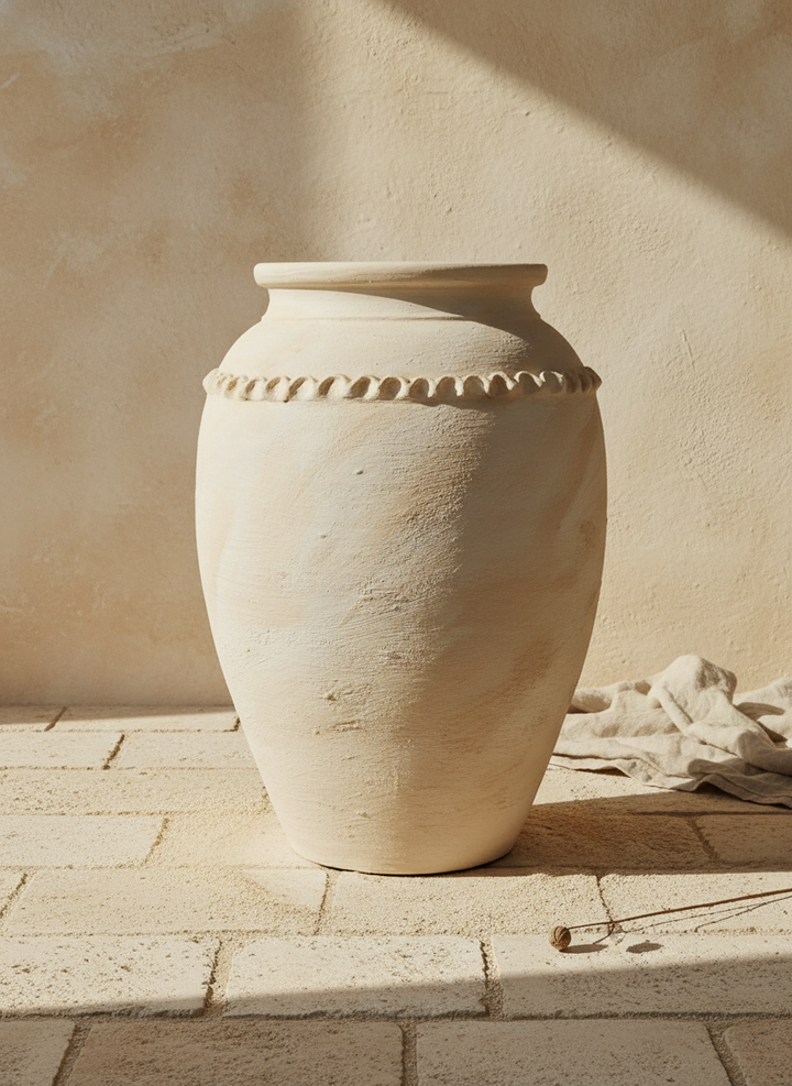 Vaso terracota artesanal EXC 16, handmade em Portugal. Design de interiores, decoração sustentável; design biofílico; Decoração wabi-sabi, farmhouse, Japandi, minimalista, mediterrânica, cottagecore e moderno.
