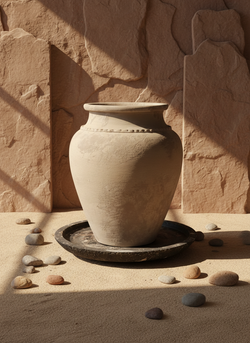 Vaso terracota artesanal Kora M, artesanato feito em Portugal. Decoração de interiores; Design biofílico; Decoração sustentável nos estilos: Japandi, minimalista, rústico, mediterrânico, farmhouse e cottage.