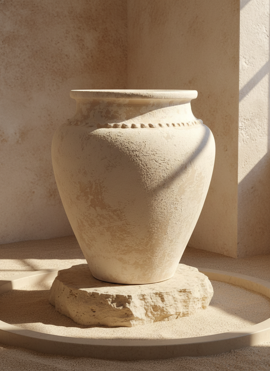 Vaso terracota artesanal Kora N, artesanato feito em Portugal. Design biofílico; Decoração sustentável nos estilos: Japandi, minimalista, rústico, mediterrânico, farmhouse e cottage. Decoração de interiores;