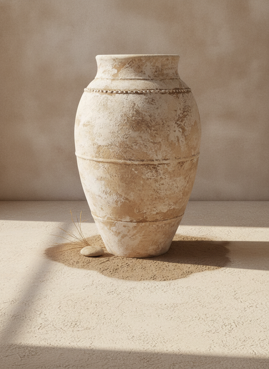 Vaso terracota artesanal EXC 24, handmade em Portugal. Decoração orgânica. Design de interiores sustentável; design biofílico. Decoração orgânica; Decoração wabi-sabi, farmhouse, Japandi, minimalista, mediterrânica, cottagecore e moderno.