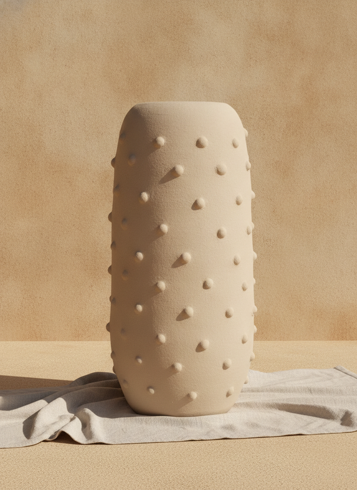 Vaso terracota artesanal EXC 21, handmade em Portugal. Design de interiores sustentável; design biofílico. Decoração wabi-sabi, farmhouse, Japandi, minimalista, mediterrânica, cottagecore e moderno. Decoração orgânica;