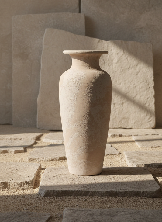 Vaso terracota artesanal EXC 13, handmade em Portugal. Decoração orgânica; cottagecore, wabi-sabi, farmhouse, Japandi, minimalista, mediterrânica e moderno. Design de interiores sustentável; design biofílico;