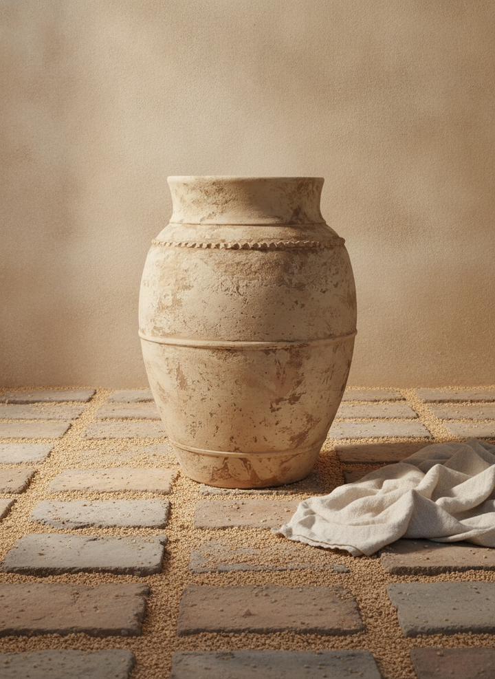 Vaso terracota artesanal LAMOUR I feito à mão Portugal. Decoração orgãnica; Decoração sustentável; Design de interiores; decoração e design biofílico; Decoração minimalista, wabi-sabi, rústica, mediterrânico e farmehouse.