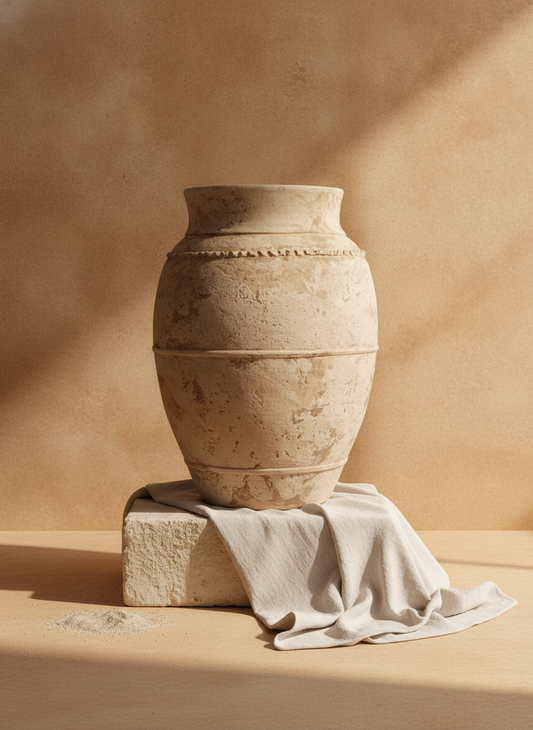 Vaso terracota artesanal LAMOUR I feito à mão Portugal. Decoração orgãnica; Decoração sustentável; Design de interiores; decoração e design biofílico; Decoração minimalista, wabi-sabi, rústica, mediterrânico e farmehouse.