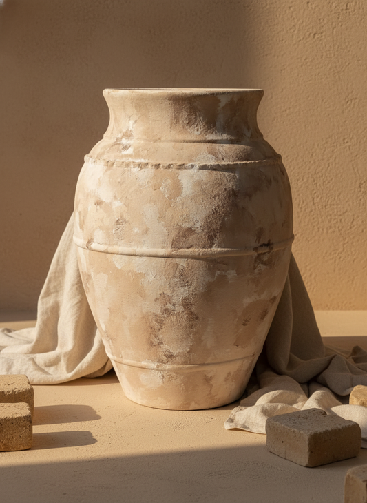 Vaso terracota artesanal LAMOUR G feito à mão Portugal. Decoração orgânica; Decoração sustentável; Design de interiores; decoração e design biofílico; Decoração minimalista, wabi-sabi, rústica, mediterrânico e farmehouse.