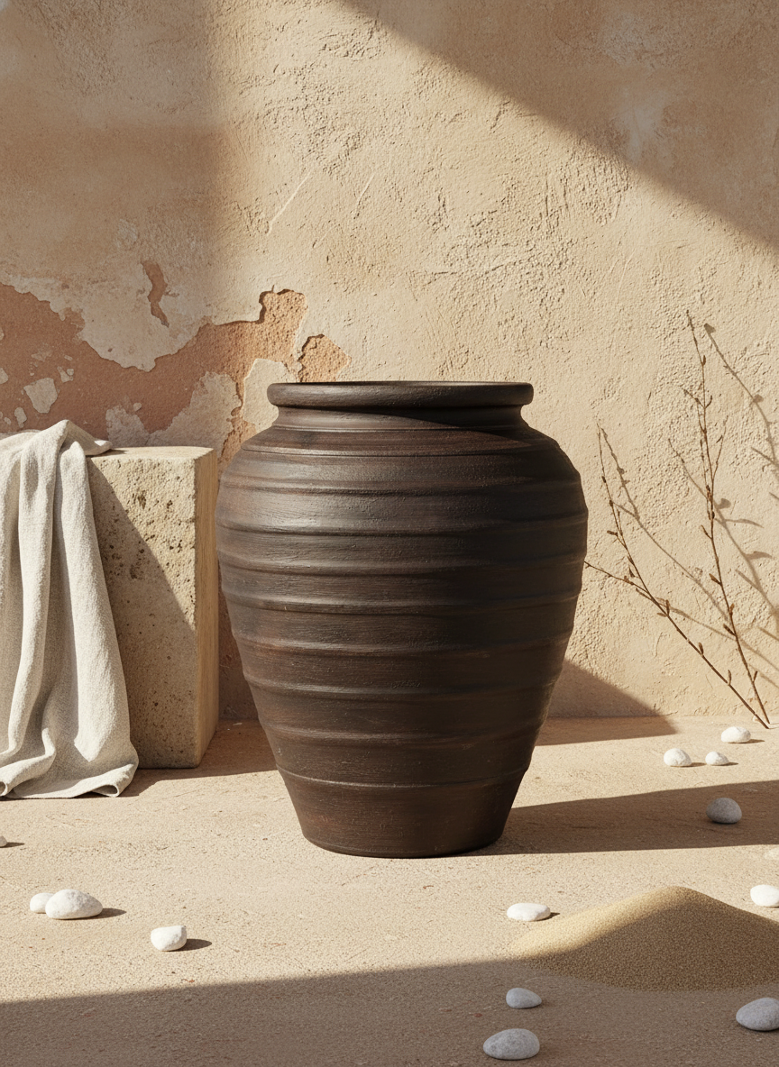 Vaso terracota artesanal Rústico C, feito artesanalmente em Portugal. Decoração minimalista, rústico, mediterrânico, farmhouse e cottage. Decoração de interiores; Design biofílico; Decoração sustentável