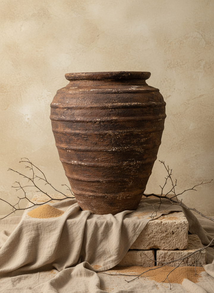 Vaso terracota artesanal Rústico A, feito artesanalmente em Portugal. Decoração Japandi, minimalista, rústico, mediterrânico, farmhouse e cottage. Decoração de interiores; Design biofílico; Decoração sustentável