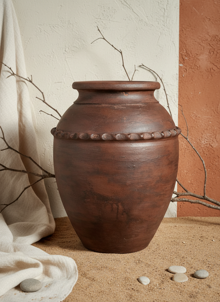 Vaso terracota artesanal RÚSTICO T feito à mão Portugal. Decoração de interiores e exteriores; Estilos minimalista, rústico, mediterrânico, Japandi, estilo wabi-sabi e farmehouse. Design biofílico;