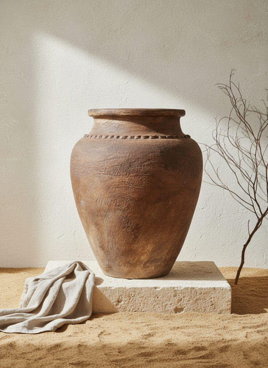 Vaso terracota artesanal RÚSTICO Q feito à mão Portugal. Decoração de interiores e exteriores; Desing biofílico; Estilos cottagecore, rústico, mediterrânico, Japandi, estilo wabi-sabi e farmehouse.