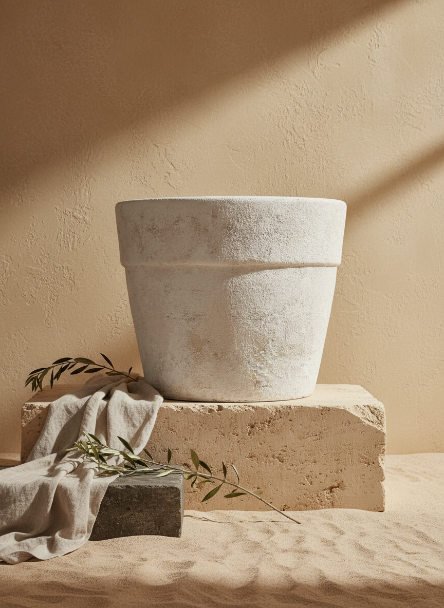 Vaso terracota artesanal EXC 4, feito à mão em Portugal. Decoração wabi-sabi, farmhouse, Japandi, minimalista, mediterrânica, cottagecore e moderno. Decoração orgânica sustentável; design biofílico;