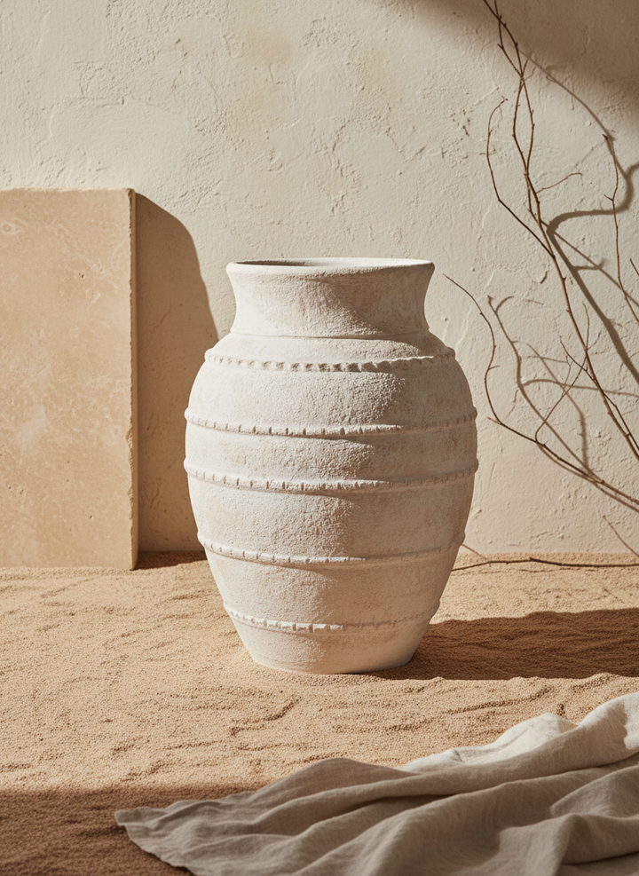 Vaso terracota artesanal LAMOUR C feito à mão Portugal. Decoração e design de interiores; decoração e design biofílico; Decoração minimalista, wabi-sabi, rústica, mediterrânico e farmehouse.