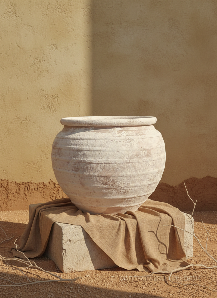 Vaso terracota artesanal EXC 7, feito à mão em Portugal. Decoração wabi-sabi, farmhouse, Japandi, minimalista, mediterrânica, cottagecore e moderno. Decoração orgânica sustentável; design biofílico;