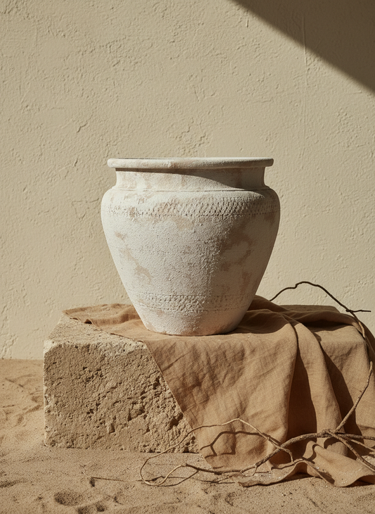 Vaso terracota artesanal EXC 8, handmade em Portugal. Decoração minimalista, mediterrânica, cottagecore e moderno. Decoração orgânica sustentável; design biofílico;