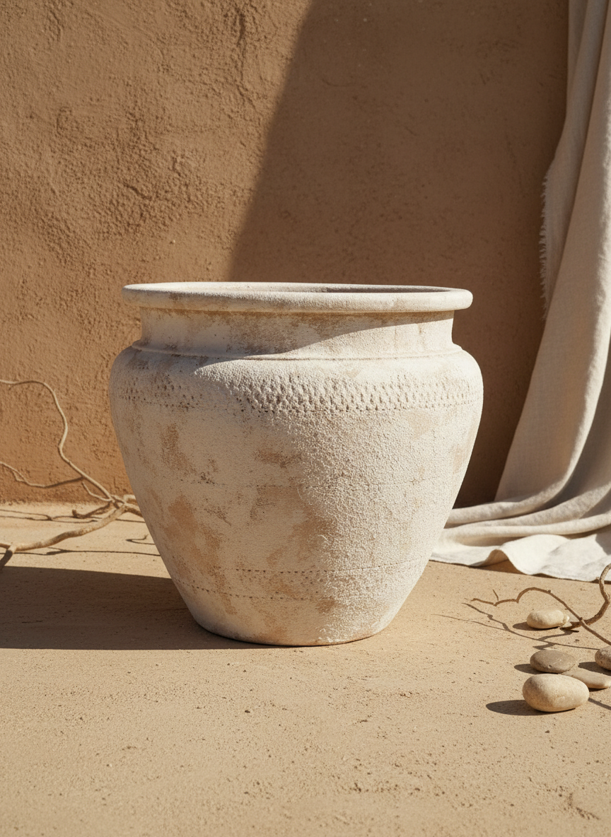 Vaso terracota artesanal EXC 8, handmade em Portugal. Decoração minimalista, mediterrânica, cottagecore e moderno. Decoração orgânica sustentável; design biofílico;