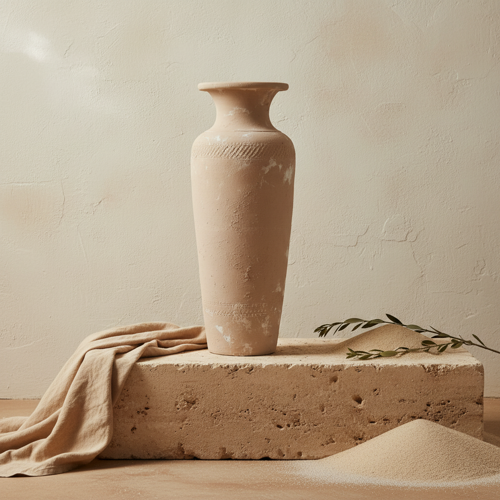 Vaso terracota artesanal EXC 17, handmade em Portugal. Estilo orgânico; Decoração orgânica; cottagecore, wabi-sabi, farmhouse, Japandi, minimalista, mediterrânica e moderno. Design de interiores sustentável; design biofílico;