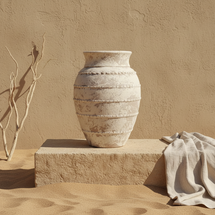 Vaso terracota artesanal LAMOUR H feito à mão Portugal. Decoração orgânica. Decoração e design de interiores; decoração e design biofílico; Decoração minimalista, wabi-sabi, rústica, mediterrânico e farmehouse.