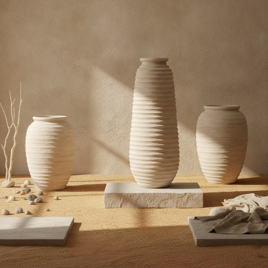 Vaso terracota artesanal EXC 23, handmade em Portugal. Design de interiores sustentável; design biofílico. Decoração orgânica; Decoração wabi-sabi, farmhouse, Japandi, minimalista, mediterrânica, cottagecore e moderno.