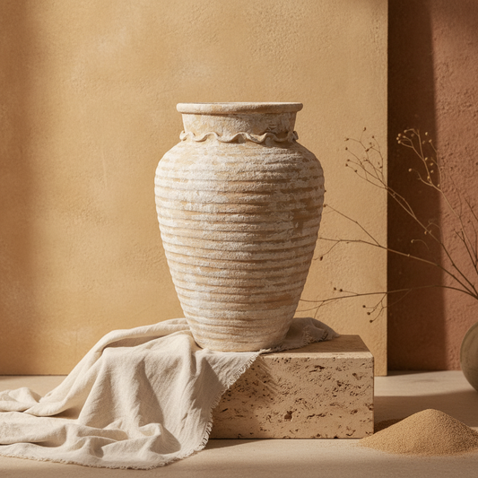 Vaso terracota artesanal EXCLUSIVO 27 feito à mão Portugal. Decoração orgânica; Decoração sustentável; decoração e design biofílico; Decoração minimalista, wabi-sabi, rústica, mediterrânico e farmehouse. Design de interiores;