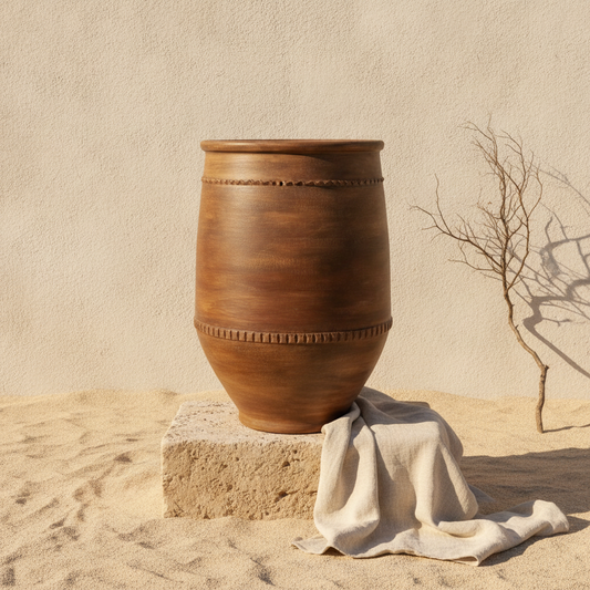 Vaso terracota artesanal RÚSTICO U feito à mão Portugal. Decoração de interiores e exteriores; Desing biofílico; Estilos cottagecore, rústico, mediterrânico, Japandi, wabi-sabi e farmehouse.