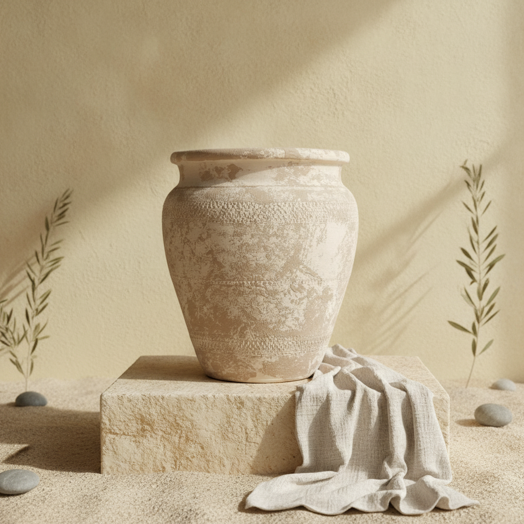 Vaso terracota artesanal Alura D made in Portugal. Organic Decor; Decoração wabi-sabi, minimalista, rústico, mediterrânico, e outras. Decoração e design de interiores; decoração e design biofílico;