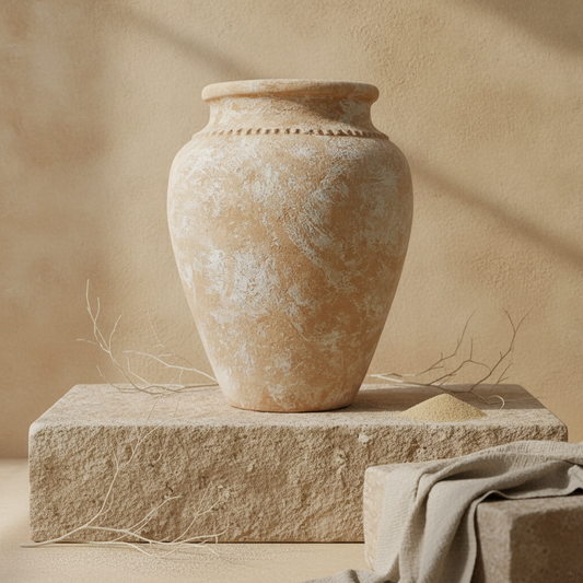 Vaso terracota artesanal EXC 30.2, handmade em Portugal. ORGANIC DECOR; Decoração wabi-sabi, farmhouse, Japandi, minimalista, mediterrânica, cottagecore e moderno. Design de interiores, decoração sustentável; design biofílico;