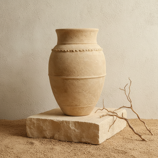 Vaso terracota artesanal LAMOUR J handcrafted in Portugal. Decoração orgãnica; Decoração sustentável; Design de interiores; decoração e design biofílico; Decoração minimalista, wabi-sabi, rústica, mediterrânico e farmehouse. Organic decor;