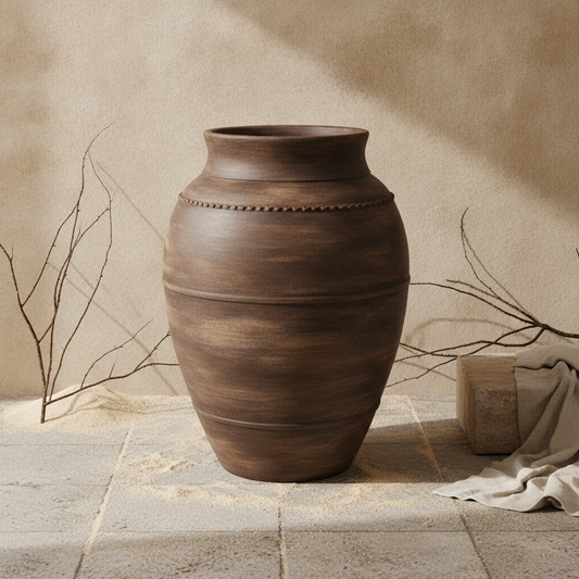 Vaso terracota artesanal RÚSTICO G.2 feito à mão Portugal. Decoração orgânica; Decoração minimalista, wabi-sabi, rústica, mediterrânico e farmehouse. Decoração e design de interiores; design biofílico e decoração;
