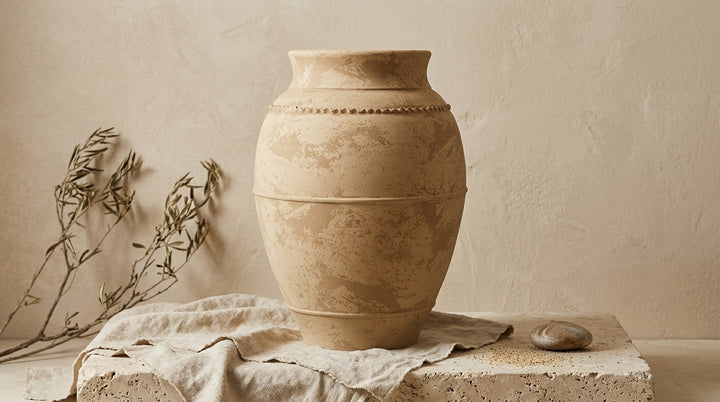 Vaso terracota artesanal LAMOUR K feito à mão Portugal. Design de interiores; Decoração sustentável; Decoração orgânica; decoração e design biofílico; Decoração minimalista, wabi-sabi, rústica, mediterrânico e farmehouse.
