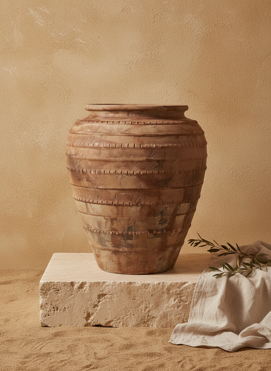Vaso terracota artesanal Rústico B, feito à mão em Portugal. Decoração minimalista, rústico, mediterrânico, farmhouse e cottage. Decoração de interiores; Design biofílico; Decoração sustentável
