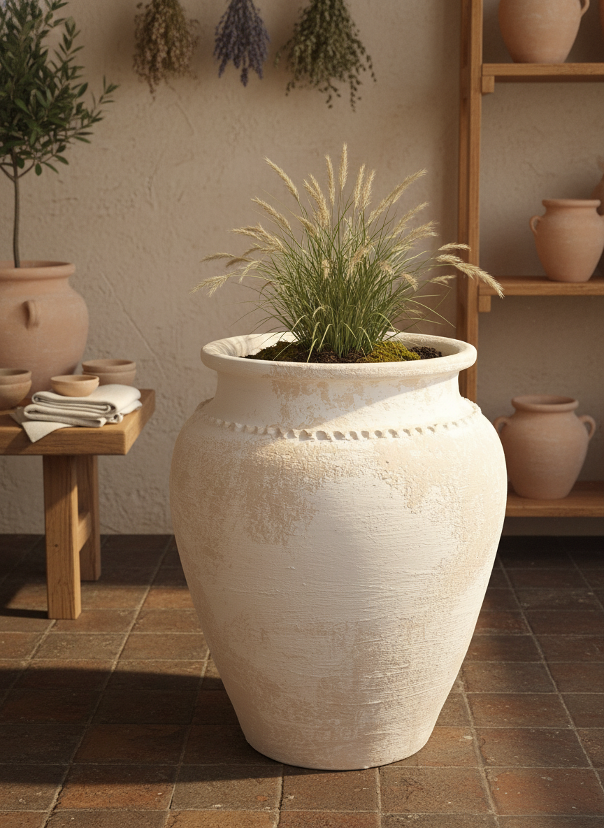 Vaso terracota artesanal Kora F feito à mão Portugal, decoração wabi-sabi, minimalista, rústico, mediterrânico, e outras. Design de interiores; decoração sustentável, design biofílico;