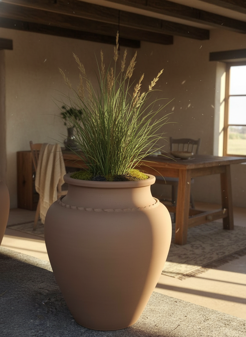 Vaso terracota artesanal Kora A feito à mão Portugal, decoração wabi-sabi, minimalista, rústico, mediterrânico, e outras. Decoração e design de interiores; decoração e design biofílico;