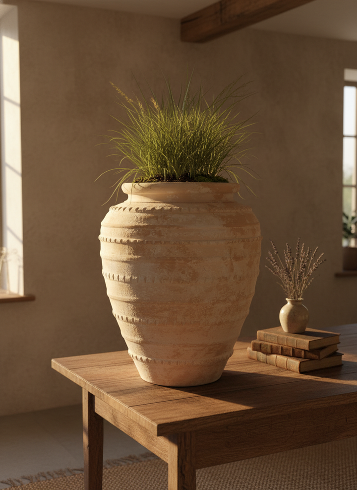 Vaso terracota artesanal Marua A feito à mão Portugal, decoração wabi-sabi, minimalista, rústico, mediterrânico, e outras. Decoração e design de interiores; decoração e design biofílico; 
