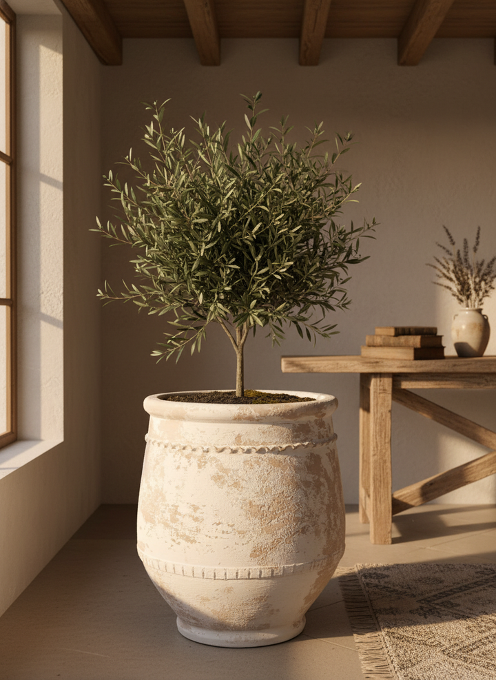 Vaso terracota artesanal Alba F feito à mão Portugal. Decoração Wabi-sabi, minimalista, rústico, farmhouse e moderno. Decoração e design de interiores; design biofílico; decoração sustentável.