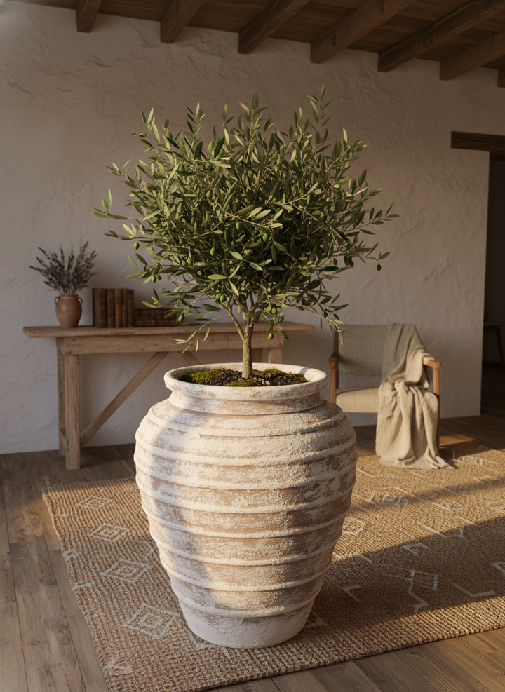 Vaso terracota artesanal Marua H, feito à mão Portugal. Decoração sustentável. Estilo wabi-sabi, minimalista, rústico, mediterrânico, e outras. Design de interiores; design biofílico;