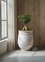 Vaso terracota artesanal Alba E feito à mão Portugal, decoração Wabi-sabi, minimalista, rústico, farmhouse e moderno. Decoração e design de interiores; decoração e design biofílico;