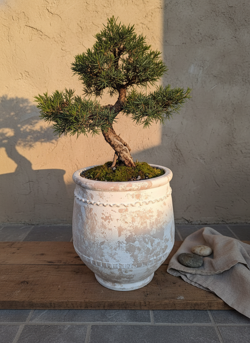 Vaso terracota artesanal Alba F feito à mão Portugal. Decoração Wabi-sabi, minimalista, rústico, farmhouse e moderno. Decoração e design de interiores; design biofílico; decoração sustentável.