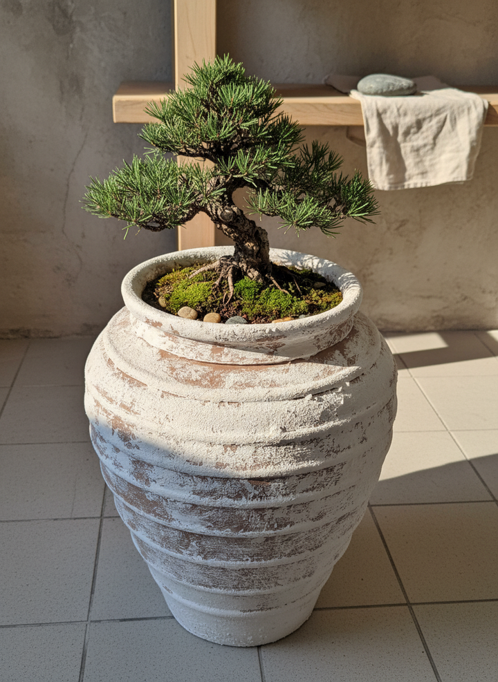 Vaso terracota artesanal Marua H, feito à mão Portugal. Decoração sustentável. Estilo wabi-sabi, minimalista, rústico, mediterrânico, e outras. Design de interiores; design biofílico;