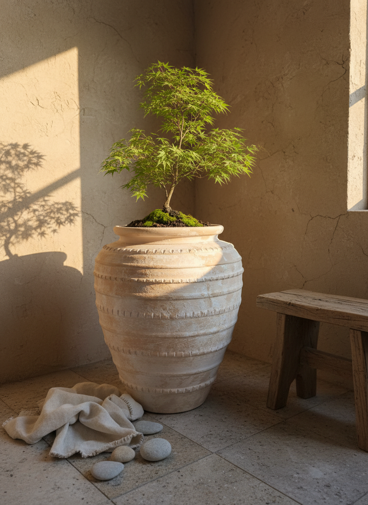 Vaso terracota artesanal Marua A feito à mão Portugal, decoração wabi-sabi, minimalista, rústico, mediterrânico, e outras. Decoração e design de interiores; decoração e design biofílico; 