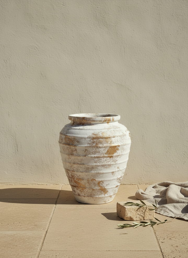 Vaso terracota artesanal Marua M, artesanal - made in Portugal. Decoração sustentável. Estilo wabi-sabi, minimalista, rústico, mediterrânico, e outras. Design de interiores; design biofílico;