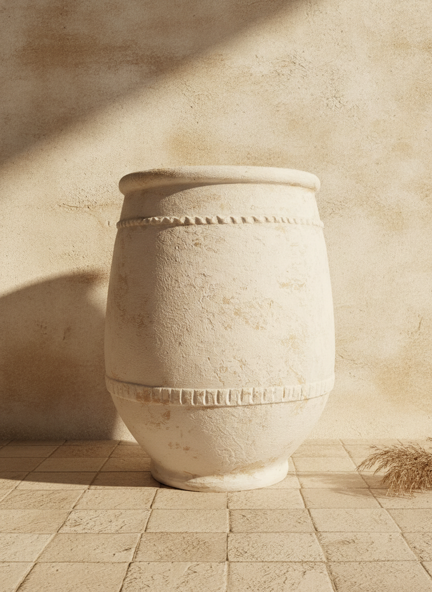 Vaso terracota artesanal Alba G feito à mão Portugal. Decoração Wabi-sabi, minimalista, rústico, farmhouse e moderno. Design de interiores; design biofílico; decoração sustentável.