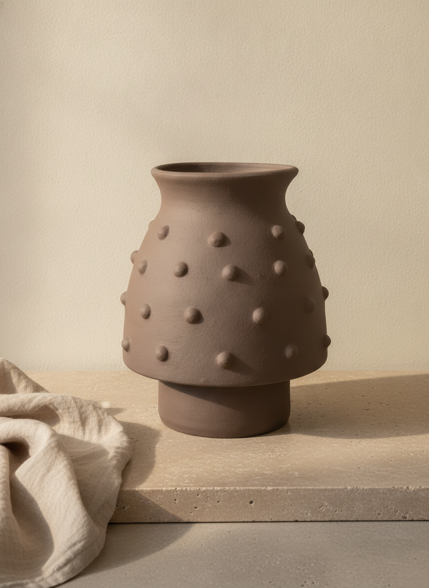 Vaso terracota artesanal  EXC 29, handmade em Portugal.  Decoração orgânica. Decoração minimalista, mediterrânica, cottagecore e moderno.  Decoração orgânica sustentável; design biofílico;