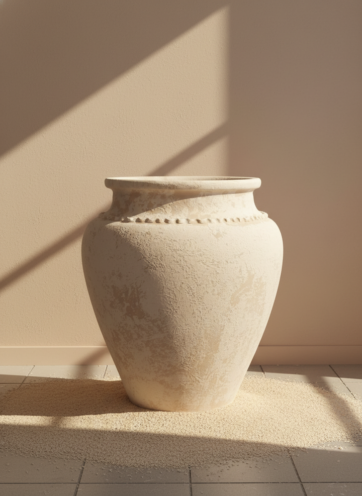Vaso terracota artesanal Kora N,  artesanato feito em Portugal.  Design biofílico; Decoração sustentável nos estilos: Japandi, minimalista, rústico, mediterrânico, farmhouse e cottage. Decoração de interiores; 