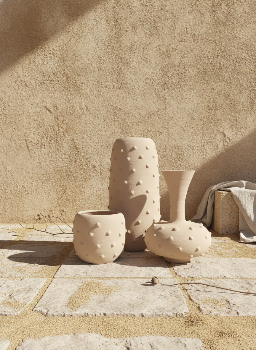 Vaso terracota artesanal  EXC 21, handmade em Portugal. Design de interiores sustentável; design biofílico. Decoração wabi-sabi, farmhouse, Japandi, minimalista, mediterrânica, cottagecore e moderno.  Decoração orgânica;