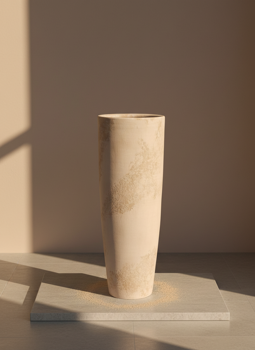 Vaso terracota artesanal  EXC 11, handmade em Portugal. Decoração wabi-sabi, farmhouse, Japandi, minimalista, mediterrânica, cottagecore e moderno. Design sustentável; design biofílico;
