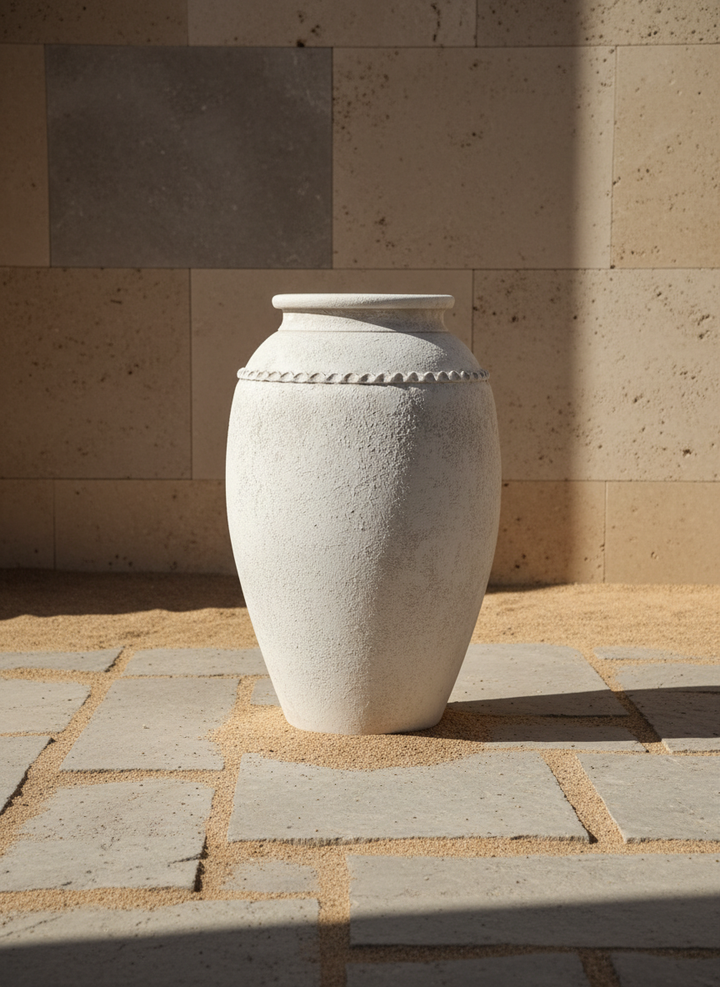 Vaso terracota artesanal Tamar E feito à mão Portugal. Design biofílico; Decoração estilo wabi-sabi, minimalista, rústico, mediterrânico, Japandi e farmehouse. Decoração de interiores; Decoração sustentável;