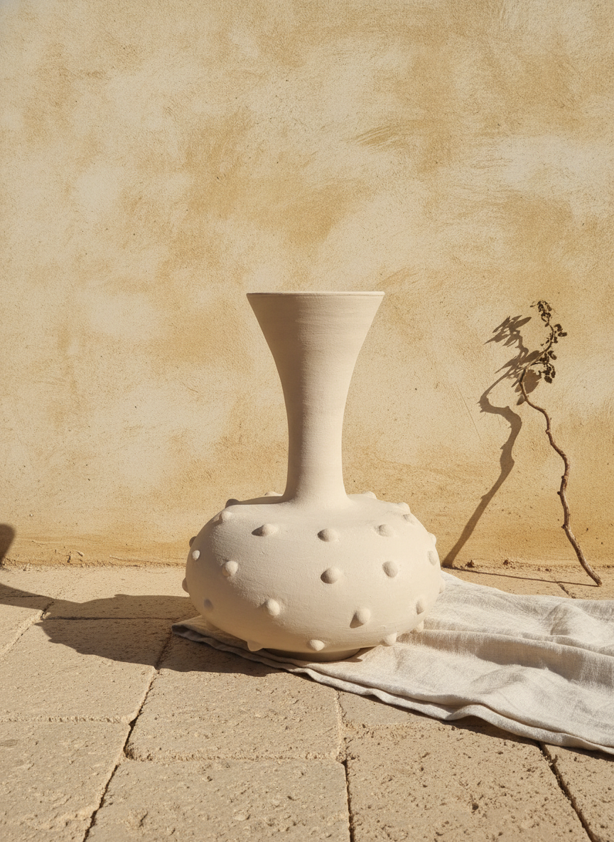 Vaso terracota artesanal  EXC 20, handmade em Portugal.  Decoração wabi-sabi, farmhouse, Japandi, minimalista, mediterrânica, cottagecore e moderno. Design de interiores sustentável; design biofílico. Decoração orgânica;
