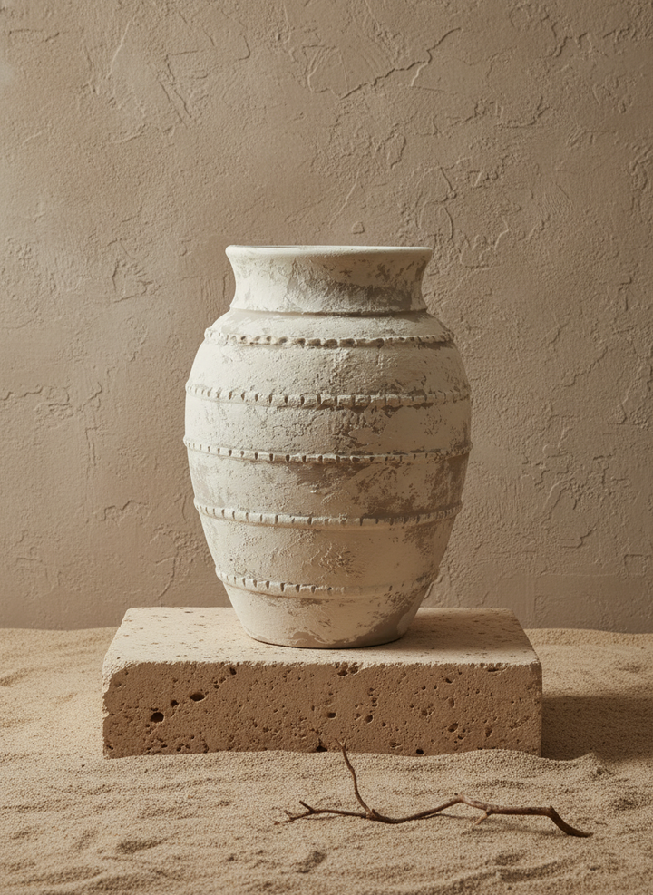 Vaso terracota artesanal LAMOUR H feito à mão Portugal. Decoração orgânica. Decoração e design de interiores; decoração e design biofílico; Decoração minimalista, wabi-sabi, rústica, mediterrânico e farmehouse. 