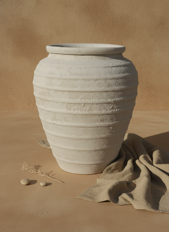 Vaso terracota artesanal Marua A, MADE IN Portugal. Estilo wabi-sabi, minimalista, rústico, mediterrânico, moderno e outras. Decoração sustentável e design de interiores; design biofílico;