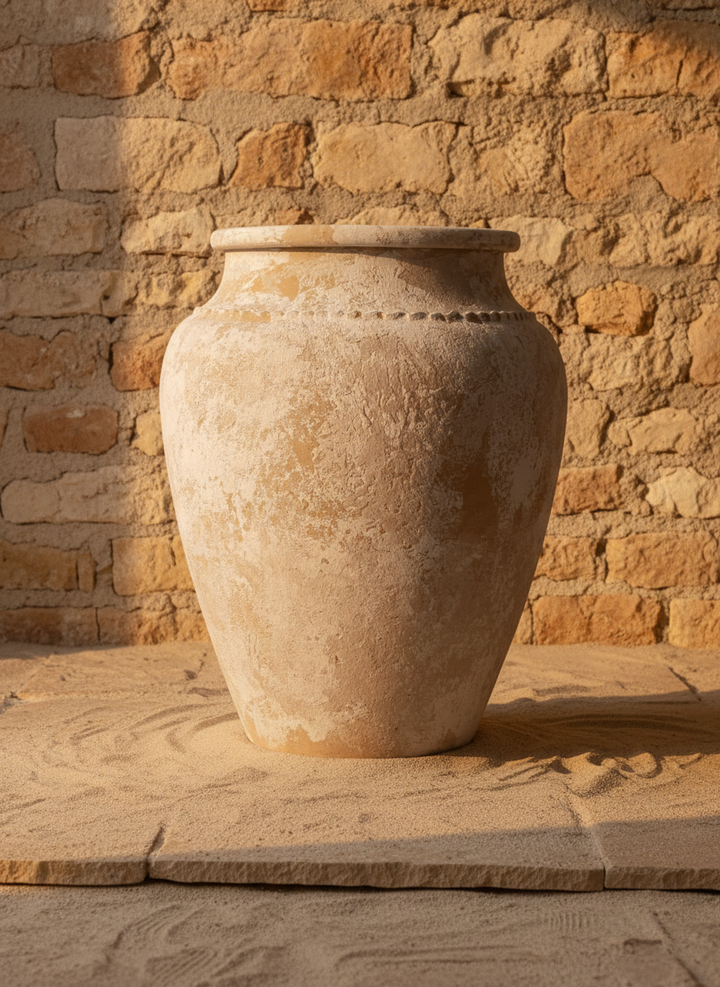 Vaso terracota artesanal Kora L,  artesanato made in em Portugal. Decoração de interiores; Design biofílico; Decoração sustentável nos estilos: Japandi, minimalista, rústico, mediterrânico, farmhouse e cottage. 